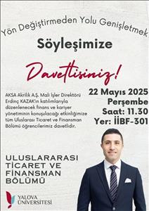 Erdinç Kazak'ın Katılımıyla Finans ve Kariyer Yönetimi Hakkında Söyleşi